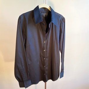 Banana Republic Black Stretch Fitted Button Down Shirt, Perfect Condition